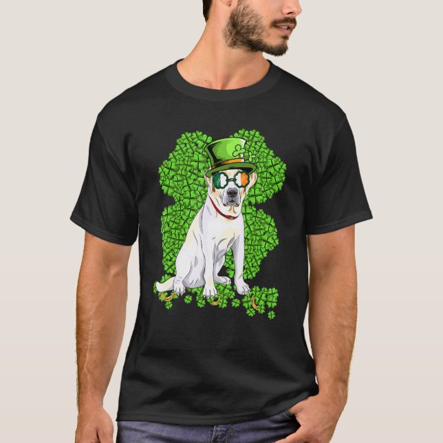 Camiseta Gracioso Día del Perro Labrador Shamrock St Patric (Anverso)