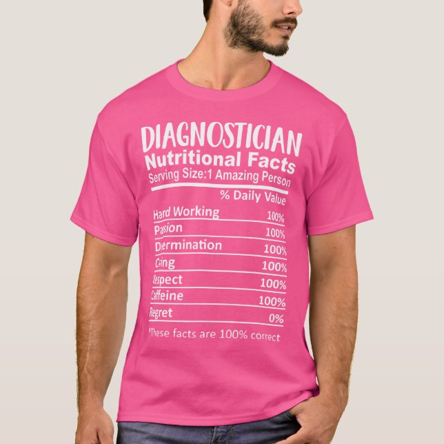 Camiseta Gracioso Diagnóstico de Hechos Nutricionales Educa (Anverso)