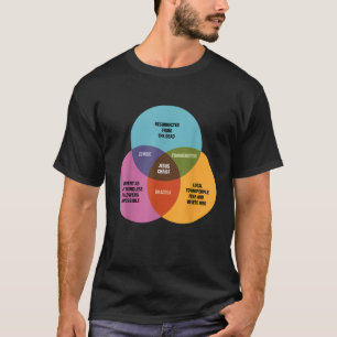 Camiseta Gracioso diagrama de Venn matemático Jesús Dracula