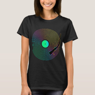 Camiseta Gracioso dibujo del jugador de grabación de vinilo