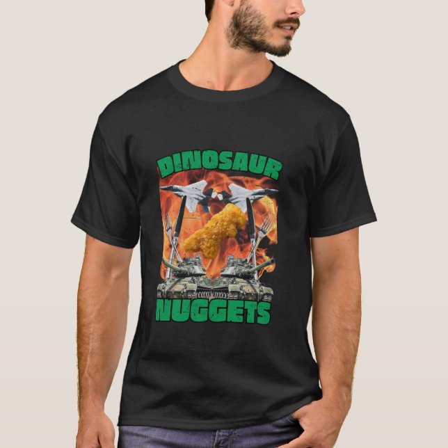 Camiseta Gracioso dinosaurio pollo nugget Bootleg Hardcore  (Anverso)
