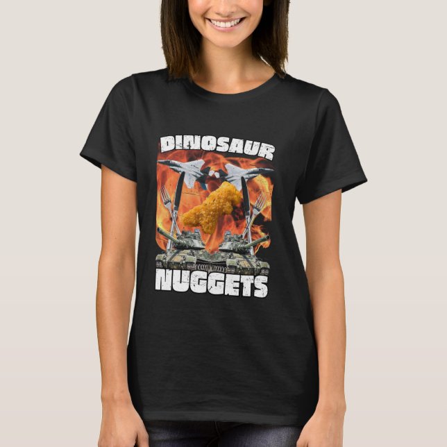 Camiseta Gracioso dinosaurio pollo nugget Bootleg Hardcore  (Anverso)