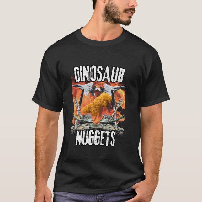 Camiseta Gracioso dinosaurio pollo nugget Bootleg Hardcore  (Anverso)