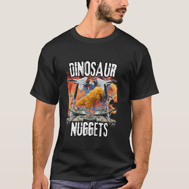 Camiseta Gracioso dinosaurio pollo nugget Bootleg Hardcore  (Anverso)