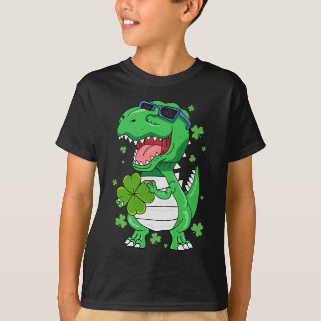 Camiseta Gracioso Dinosaurio St PaT-Rex Day St Patricks Day (Anverso)