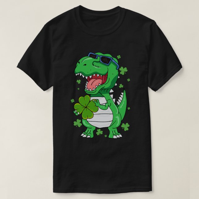 Camiseta Gracioso Dinosaurio St PaT-Rex Day St Patricks Day (Diseño del anverso)