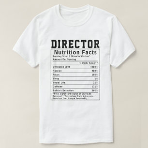 Camiseta Gracioso director de Nutrición Hechos El regalo de