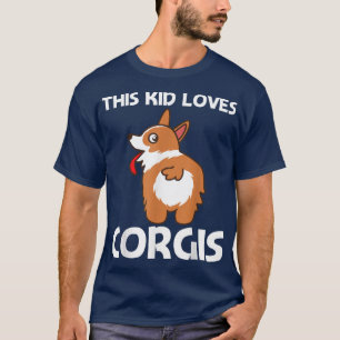 Camiseta Gracioso Diseño Corgi para Niños Mascota Perro Do