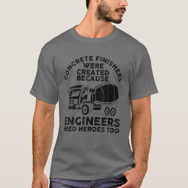 Camiseta Gracioso Diseño De Acabado De Hormigón Para Hombre (Anverso)