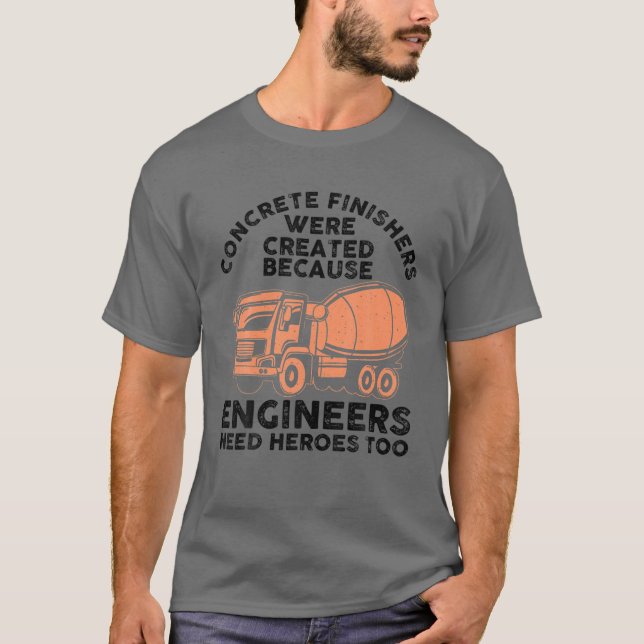 Camiseta Gracioso Diseño De Acabado De Hormigón Para Hombre (Anverso)