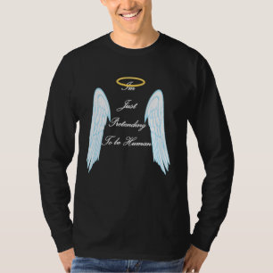 Camiseta Gracioso diseño de ángeles con alas frescas y halo