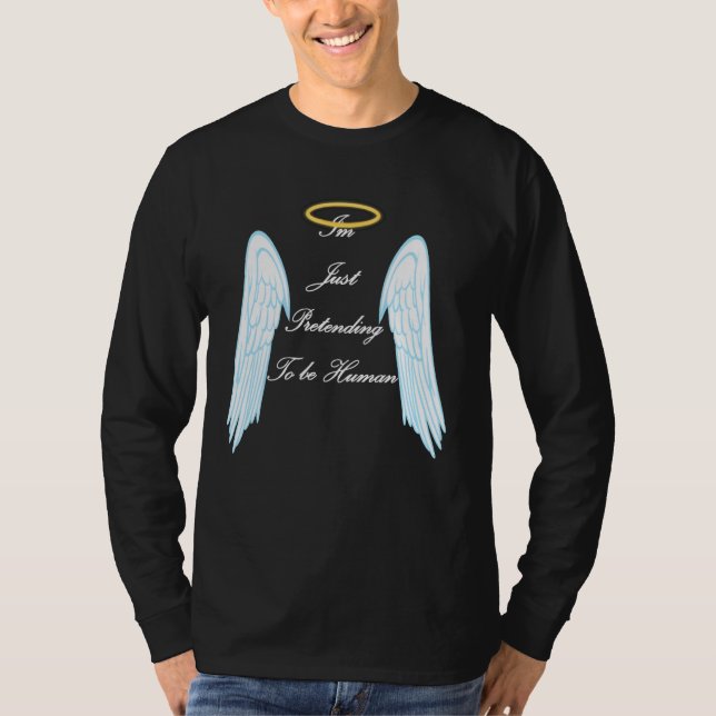 Camiseta Gracioso diseño de ángeles con alas frescas y halo (Anverso)
