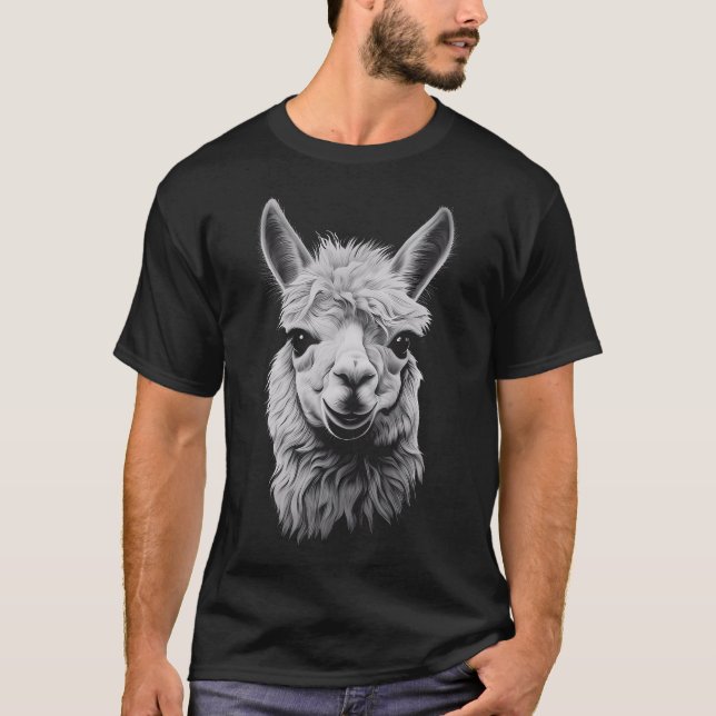 Camiseta Gracioso diseño de arte animal salvaje en la cabez (Anverso)