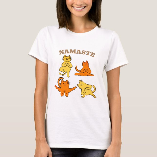 Camiseta Gracioso diseño de camisas de yoga para gatos con  (Anverso)