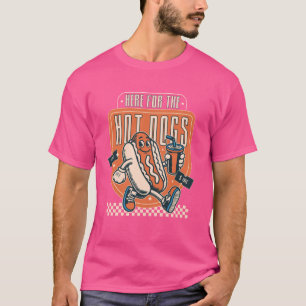 Camiseta Gracioso Diseño de Caracteres de Perro Caliente .