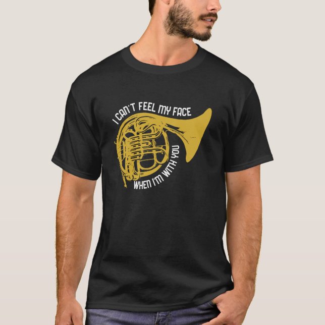 Camiseta Gracioso diseño de cuernos para jugadores de cuern (Anverso)