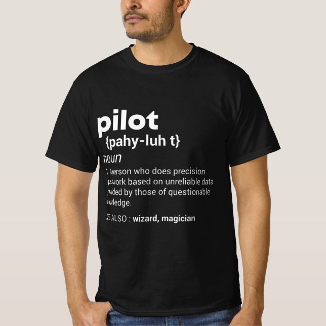 Camiseta Gracioso diseño de definición piloto Aviación de a (Anverso)