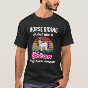 Camiseta Gracioso diseño de equitación retro unicornio