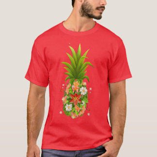 Camiseta Gracioso Diseño De Flor De Piña En Hawái Para Muje