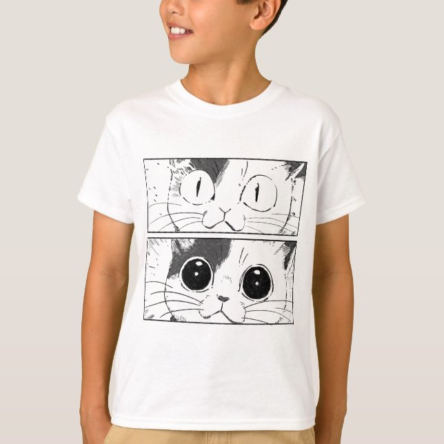 Camiseta Gracioso diseño de gato (Anverso)