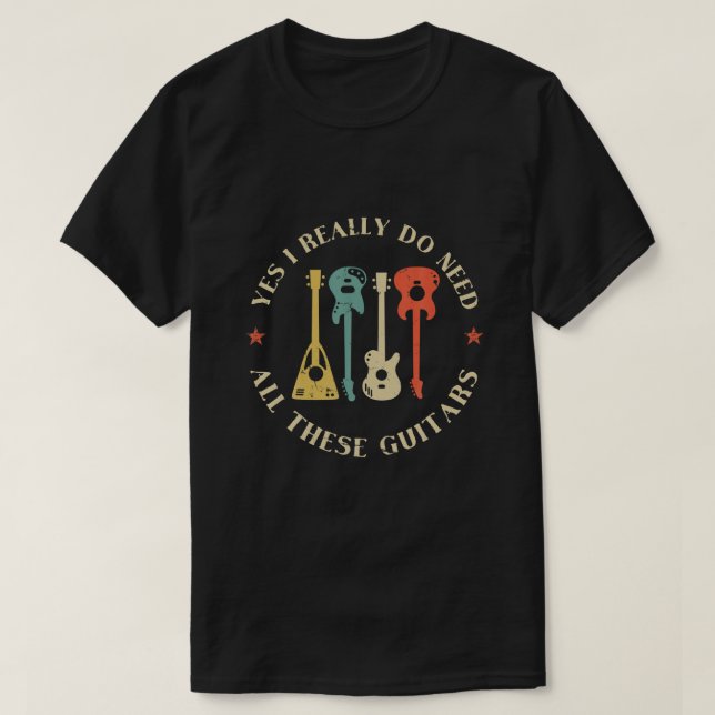 Camiseta Gracioso Diseño De Guitarra Para Hombres Guitarian (Diseño del anverso)