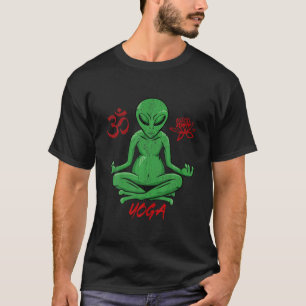 Camiseta Gracioso Diseño De Meditación Monje Alien Para Yog