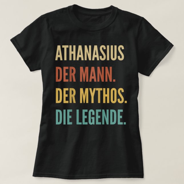Camiseta Gracioso Diseño de Nombre Alemán - Athanasius (Diseño del anverso)