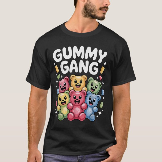 Camiseta Gracioso Diseño De Oso Gummy Para Hombres Mujeres  (Anverso)