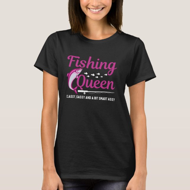 Camiseta Gracioso Diseño De Reina De Pesca Para Mujeres Pes (Anverso)