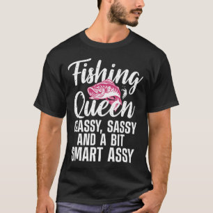 Camiseta Gracioso Diseño De Reina De Pesca Para Mujeres Pes