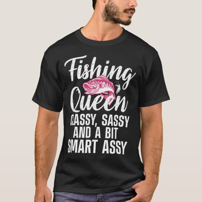 Camiseta Gracioso Diseño De Reina De Pesca Para Mujeres Pes (Anverso)