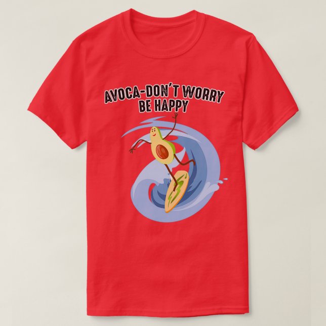 Camiseta Gracioso Diseño De Surf De Aguacate Para Amantes D (Diseño del anverso)