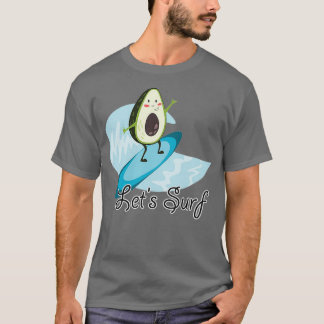 Camiseta Gracioso Diseño De Surf De Aguacate Para Amantes D
