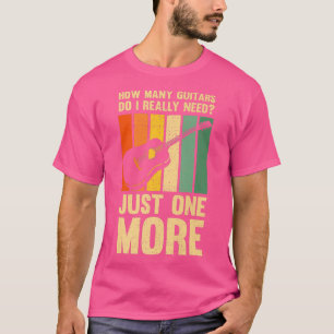 Camiseta Gracioso Diseño Musical Cuántos Guitars Tengo