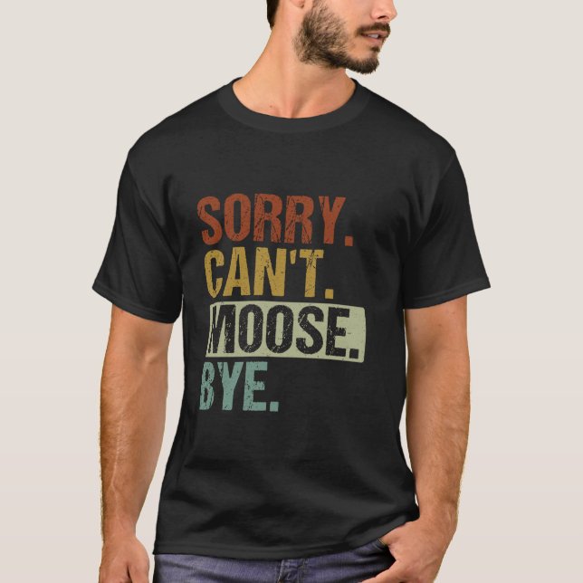 Camiseta Gracioso Diseño Retro Moose Animal Para Hombres Mu (Anverso)