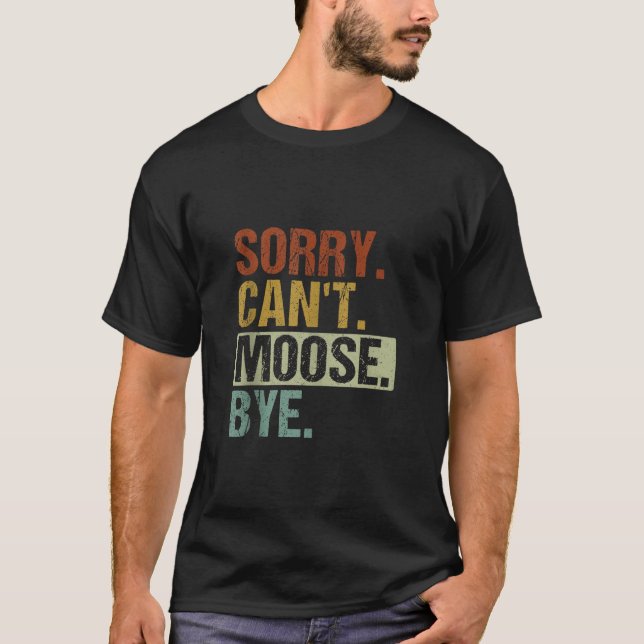 Camiseta Gracioso Diseño Retro Moose Animal Para Hombres Mu (Anverso)