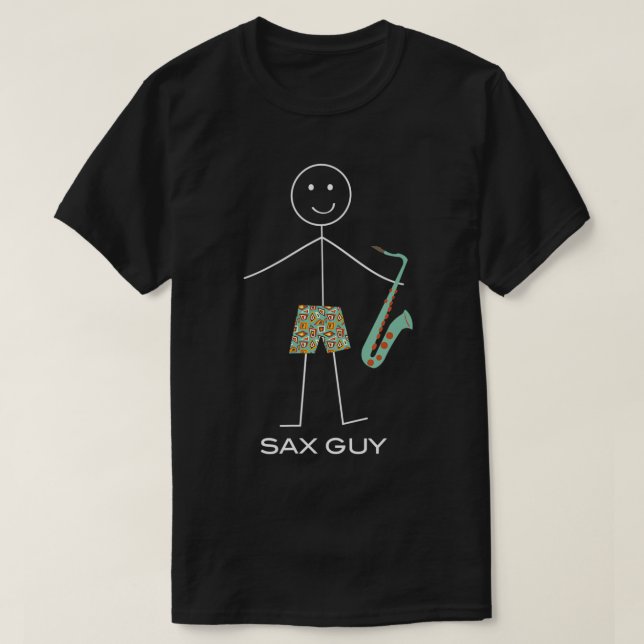 Camiseta Gracioso diseño saxofónico para hombres, regalos m (Diseño del anverso)