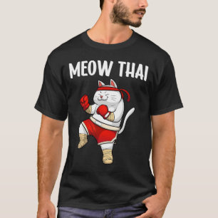 Camiseta Gracioso diseño tailandés de Meow para hombres caj