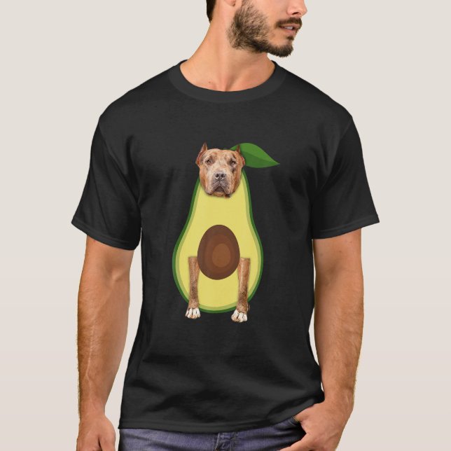 Camiseta Gracioso disfraz de aguacate para Pitbull (Anverso)