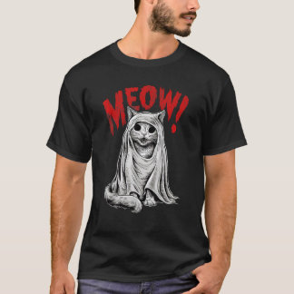Camiseta Gracioso disfraz de fantasma para gatos de Hallowe