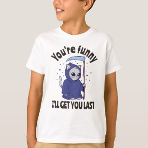 Camiseta Gracioso disfraz de Halloween para gatos Grim Reap