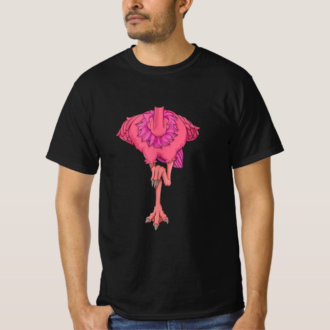 Camiseta Gracioso disfraz flamingo sin cabeza de Guay Hallo (Anverso)
