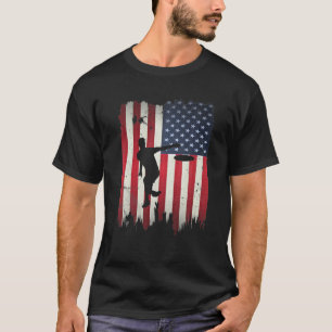 Camiseta Gracioso Disk Golf USA Bandera Estadounidense 4 De