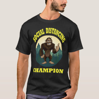 Camiseta Gracioso distanciamiento social de pie grande