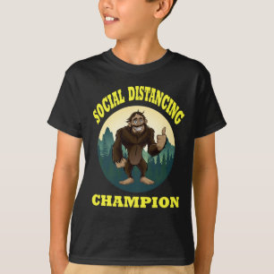 Camiseta Gracioso distanciamiento social de pie grande
