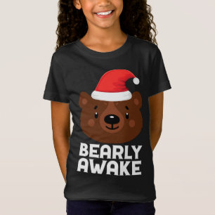 Camiseta Gracioso Dormido Lazy Bearly Awake Brown Oso Crist