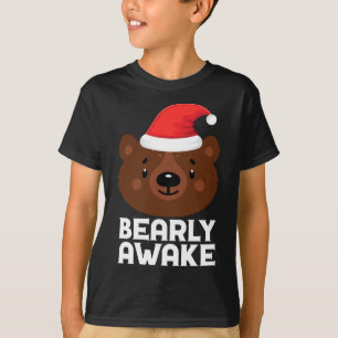 Camiseta Gracioso Dormido Lazy Bearly Awake Brown Oso Crist