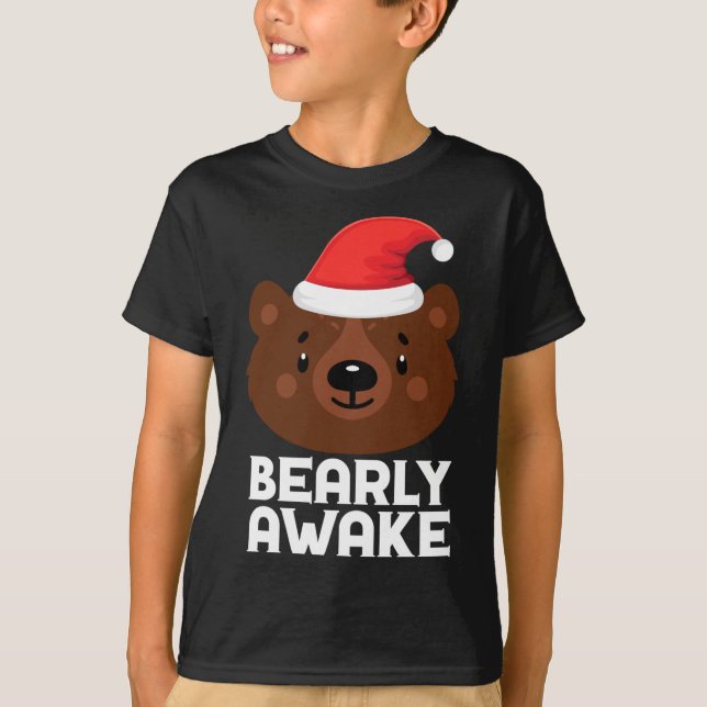 Camiseta Gracioso Dormido Lazy Bearly Awake Brown Oso Crist (Anverso)