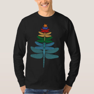 Camiseta Gracioso Dragonfly Árbol de Navidad Navidad Navida
