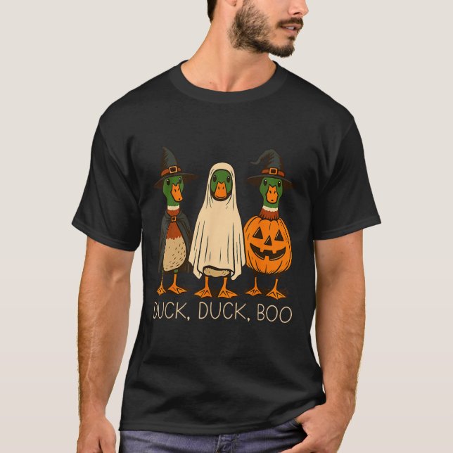 Camiseta Gracioso Duck Boo Halloween Disfraz Pato (Anverso)